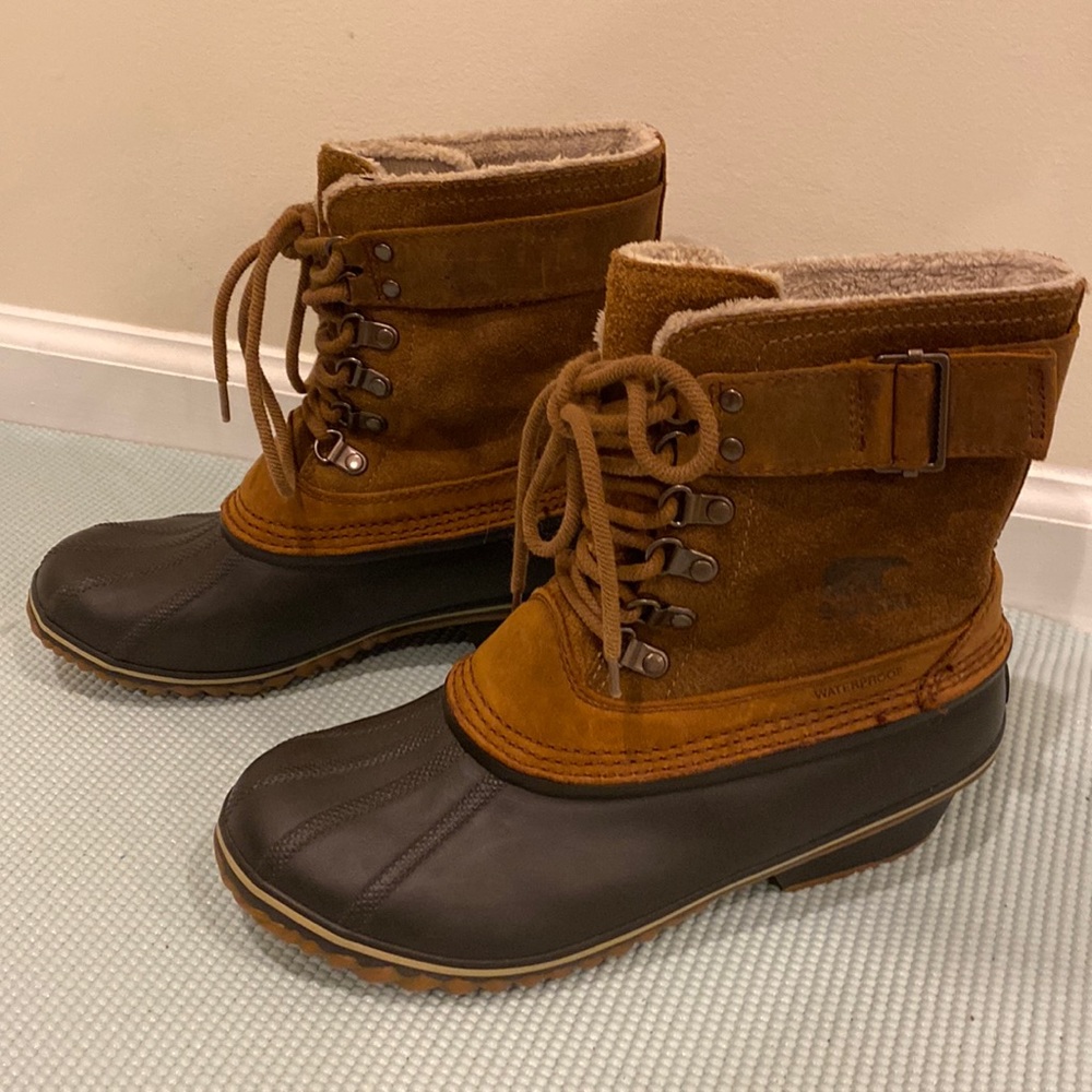 Sorel Winter Fancy II Suede Waterproof Duck Boots sz 8.5